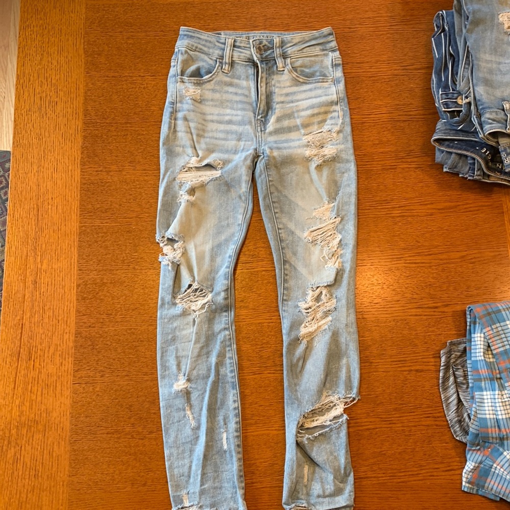 American Eagle Distressed High Rise Jegging Crop Size 00 R